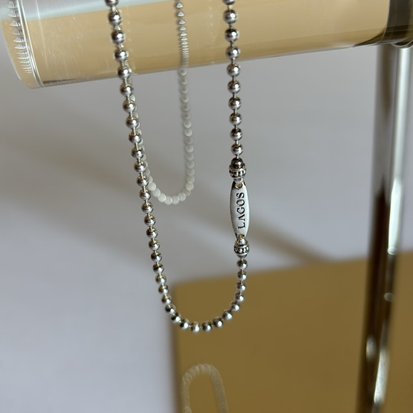 LAGOS SIGNATURE CAVIAR Silver Beaded Necklace